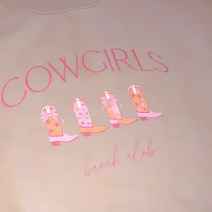 Pink Lily boutique Cowgirls beach club sweatshirt cowboy boots graphic XLarge thumbnail 2