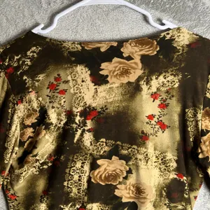 Vintage Y2K Ruched Blouse Boho Fairy Grunge‎ Long Flare Sleeve Indie Sleaze Med thumbnail 5