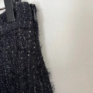 Zara Studio Black Tweed Sparkle High Waisted Shorts Size Medium New thumbnail 8