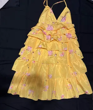 Buddy Love Yellow Floral Tiered Ruffle Dress thumbnail 1
