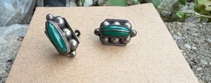 Vintage Mexican Sterling Silver Screwback Earrings thumbnail 1