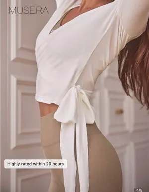White Wrap Shein Top thumbnail 3
