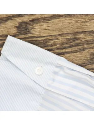 NWT Calvin Klein Button Up Long Sleeve Non Iron Dress Shirt Light Blue / White M thumbnail 5