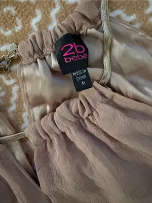 bebe Taupe Halter High-Low Dress thumbnail 3