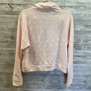 Puma Womens L Sweatshirt Peach‎ 1/2 Zip White Puma Pattern Pullover Athletic thumbnail 7