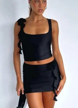 White Fox Boutique - Dancing In The Street Mini Skirt in Black thumbnail 5
