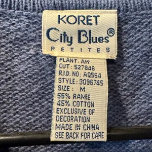 Koret City Blues Patriotic USA Flag Cardigan Americana Stars Hearts Knit Top thumbnail 4