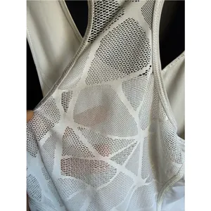 Lululemon Goal Crusher Tank w/ Patterned Mesh Back, Size 4, White, VGUC thumbnail 5