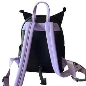Loungefly Sanrio Kuromi Cosplay Mini Backpack Black Purple Skull‎ 3D Ears Tail thumbnail 5