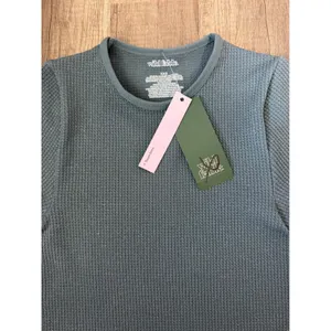 Wild Fable Seamless Short‎ Sleeve Crop Top Dark Blue Shimmer XXS thumbnail 3