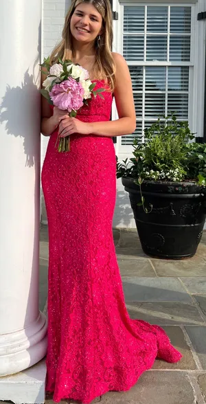 Hot Pink Prom/Formal Dress thumbnail 2