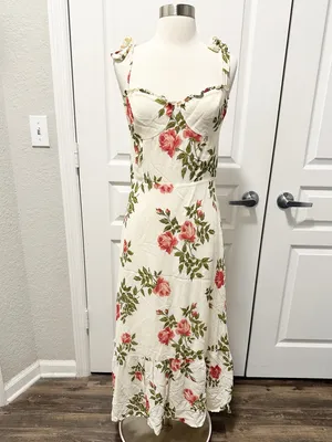 Reformation Nikita Dress in Jolie Floral Rose Print thumbnail 2