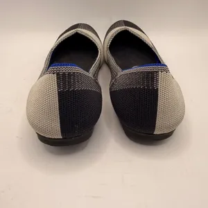 Rothys The Flat Navy Cream Gingham Round Toe Knit Ballet Flats Womens 7 thumbnail 5