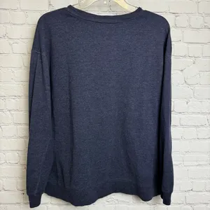 Wildfox Women's blue pullover sweatshirt size large Social colorful embroidery thumbnail 6