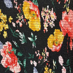 Pretty Garden Black + Colorful Floral Smocked Ruffle Hem Maxi Dress Size M thumbnail 6
