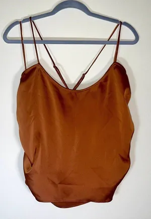 Good American | Copper Ruched Cami | Size 3 Large thumbnail 1