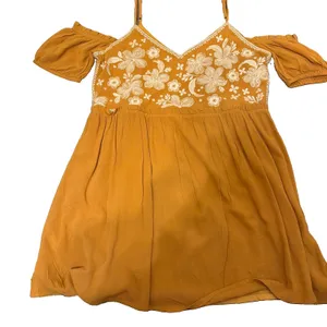 Savanna Jane Embroidered Cold Shoulder Marigold Dress, Size M Nwt thumbnail 2