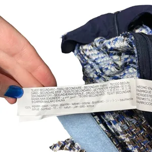 Zara‎ Tweed Weave Mini Skirt in Blue Denim Combination Size Medium thumbnail 13