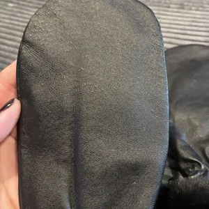 VTG Wilsons Women's Gloves Black Faux Fur Cuff Leather Fleece Large thumbnail 4