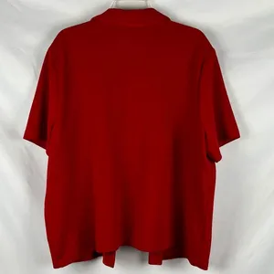 Los Angeles Women Red Short Sleeve Open Front Cardigan thumbnail 3