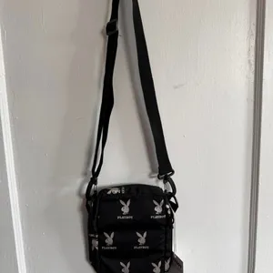 Playboy Bunny Logo Crossbody Bag Black White Nylon Shoulder Bag thumbnail 4
