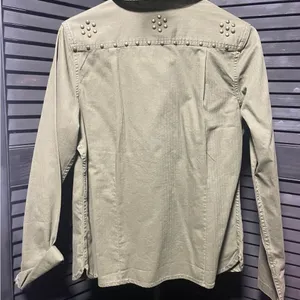 Harley‎ Davidson Studded Military Style Jacket Olive Green Womens Size S thumbnail 4