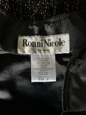 Ronni Nicole Vintage Women’s Sparkle Open-Front Gold & Black Jacket SM thumbnail 9