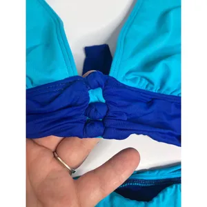 Lauren Ralph Lauren Bikini Women 8/10 Blue Excellent Colorblock Halter Two Piece thumbnail 3