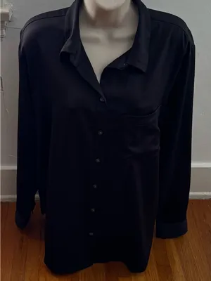 GAP Black Button up relaxed fit long sleeve Shirt size L front pocket minimalist thumbnail 9