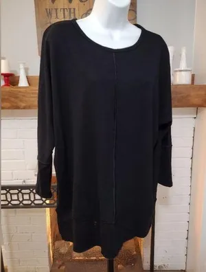 SPANX black medium weight crewneck pullover thumbnail 1