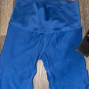 Stella Elyse blue ribbed compression leggings Size S/M Size M thumbnail 4