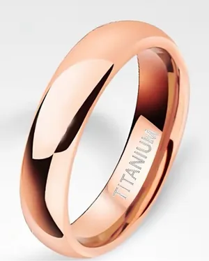 Women’s Luxury Titanium Steel Rose Golden Minimalist 6mm Band Size 7 thumbnail 1