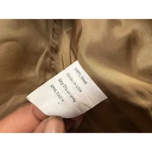 Orvis Women100% Wool Camel Tan Collarless Cropped Blazer Jacket Size 14 USA Made thumbnail 7