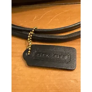 Vintage 90s Coach Black Leather Scooter Crossbody Bag 9893 Turn Lock Hang Tag thumbnail 2