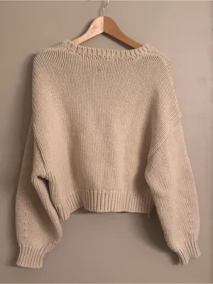 GOOD‎ AMERICAN Crewneck Chunky Knit Sweater thumbnail 4