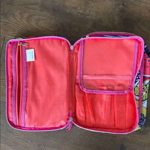 Colorful Fruit Print Large Double-Zip Beauty Case Brush Holders 10.5”x 7”x5.5” thumbnail 4
