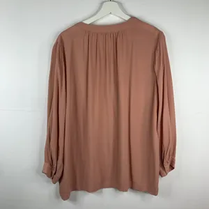 Madewell Size M Blouse‎ Lace Up Front Detail Long Sleeve Dusty Rose Top Women thumbnail 10