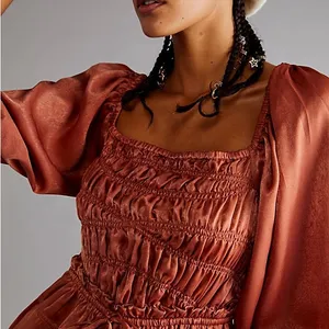 NWOT Free People cassidy romper in rust Orange Velvet Small thumbnail 5