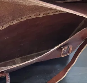 Vintage Handmade Brown Leather Brooklyn Style Briefcase Messenger Satchel Bag thumbnail 12