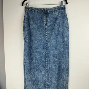 Judy Blue Denim Midi Maxi Skirt Sz 1XL Acid Wash Stretch High Slit A Line thumbnail 12