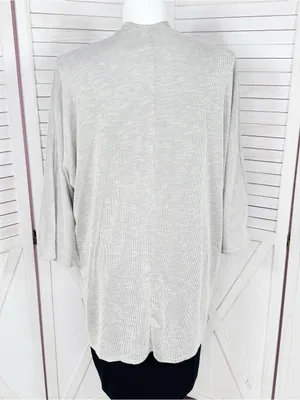 Donni Anthropologie Ribbed Knit Draped Kimono Cardigan Grey One Size Lagenlook thumbnail 4