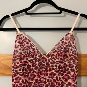 Victoria’s Secret Y2K Pink Cheetah Lace Sheer Slip Lingerie thumbnail 2