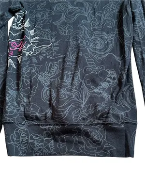Vintage Fox Racing Cardigan Sweater Y2K Emo Tattoo Mall Goth Fairy Grunge XS thumbnail 4