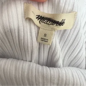 Madewell Ribbed Off-the-Shoulder Top in Eyelet White Size Small NWT thumbnail 5