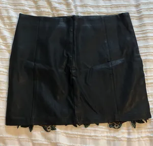 American Threads Black Leather Skirt thumbnail 3
