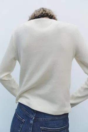 ZARA NWT  Soft Wrap Sweater in white. Size Medium thumbnail 3
