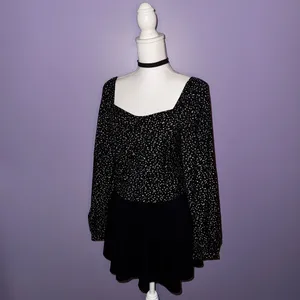 NEW A New Day Black and Tan Polka Dot Blouse thumbnail 4