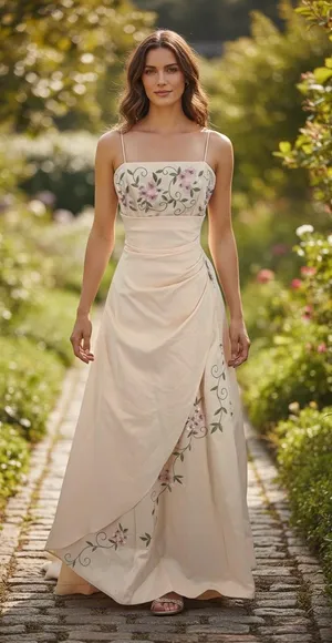 NWT Jodi Kristopher Blush Pink Floral Embroidered Prom Gown Size 1 thumbnail 1