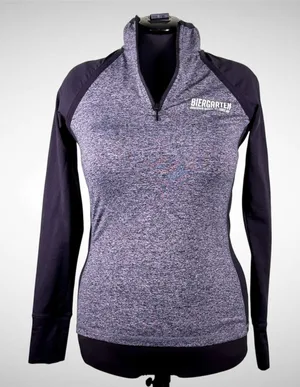 Women’s Camp David Anheuser Busch Biergarten Heather Gray Quarter Zip Jacket Small thumbnail 1