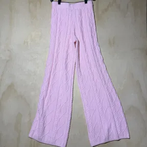 Playboy x Missguided Cable Knit Flare Pants Pink‎ Y2K Wide Leg Womens US 2 thumbnail 8